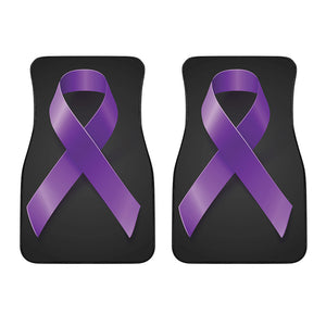 Purple All Cancer Awareness Ribbon Print Front Car Floor Mats