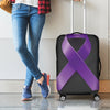 Purple All Cancer Awareness Ribbon Print Luggage Cover