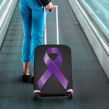 Purple All Cancer Awareness Ribbon Print Luggage Cover