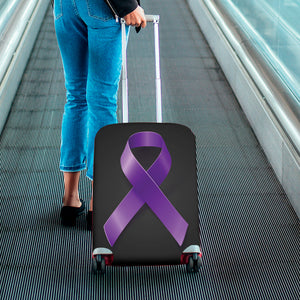 Purple All Cancer Awareness Ribbon Print Luggage Cover