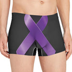 Purple All Cancer Awareness Ribbon Print Men's Boxer Briefs