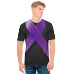 Purple All Cancer Awareness Ribbon Print Men's T-Shirt