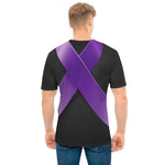 Purple All Cancer Awareness Ribbon Print Men's T-Shirt