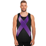 Purple All Cancer Awareness Ribbon Print Men's Tank Top