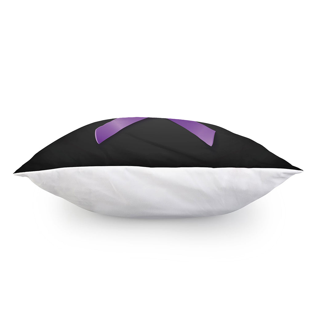 Purple All Cancer Awareness Ribbon Print Pillow Cover