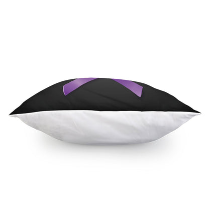 Purple All Cancer Awareness Ribbon Print Pillow Cover