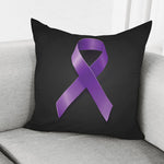 Purple All Cancer Awareness Ribbon Print Pillow Cover