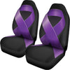 Purple All Cancer Awareness Ribbon Print Universal Fit Car Seat Covers