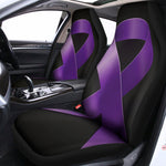 Purple All Cancer Awareness Ribbon Print Universal Fit Car Seat Covers