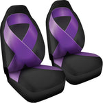 Purple All Cancer Awareness Ribbon Print Universal Fit Car Seat Covers