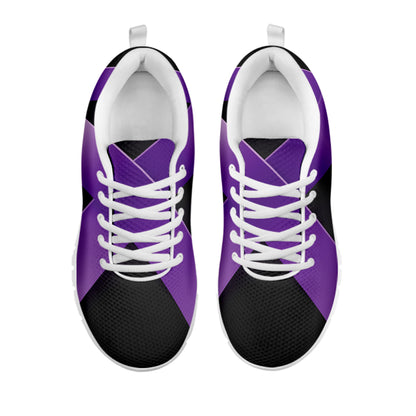 Purple All Cancer Awareness Ribbon Print White Sneakers