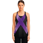 Purple All Cancer Awareness Ribbon Print Women's Racerback Tank Top