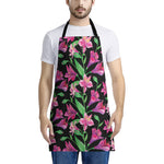 Purple Alstroemeria Pattern Print Apron