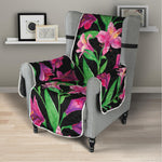 Purple Alstroemeria Pattern Print Armchair Protector