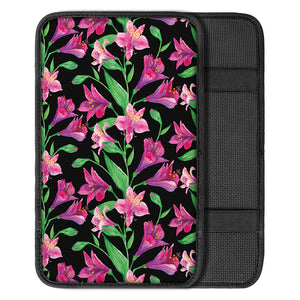 Purple Alstroemeria Pattern Print Car Center Console Cover