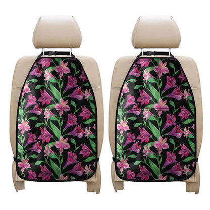 Purple Alstroemeria Pattern Print Car Seat Organizers