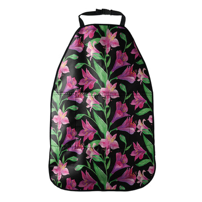 Purple Alstroemeria Pattern Print Car Seat Organizers