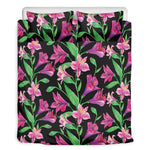 Purple Alstroemeria Pattern Print Duvet Cover Bedding Set