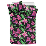 Purple Alstroemeria Pattern Print Duvet Cover Bedding Set