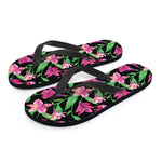 Purple Alstroemeria Pattern Print Flip Flops