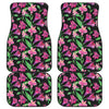 Purple Alstroemeria Pattern Print Front and Back Car Floor Mats