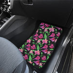 Purple Alstroemeria Pattern Print Front and Back Car Floor Mats