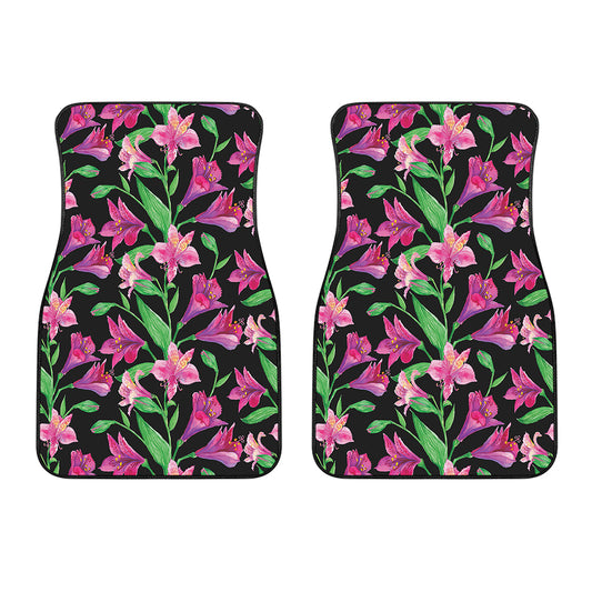 Purple Alstroemeria Pattern Print Front Car Floor Mats