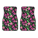 Purple Alstroemeria Pattern Print Front Car Floor Mats