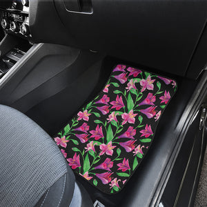 Purple Alstroemeria Pattern Print Front Car Floor Mats