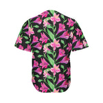 Purple Alstroemeria Pattern Print Men's Baseball Jersey