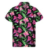 Purple Alstroemeria Pattern Print Men's Short Sleeve Shirt