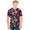 Purple Alstroemeria Pattern Print Men's T-Shirt