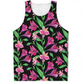 Purple Alstroemeria Pattern Print Men's Tank Top