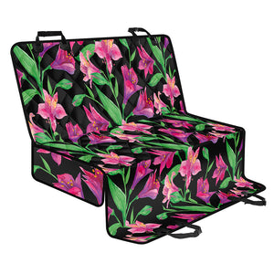 Purple Alstroemeria Pattern Print Pet Car Back Seat Cover