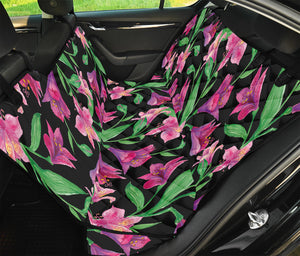 Purple Alstroemeria Pattern Print Pet Car Back Seat Cover