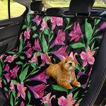 Purple Alstroemeria Pattern Print Pet Car Back Seat Cover