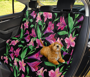 Purple Alstroemeria Pattern Print Pet Car Back Seat Cover