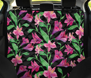 Purple Alstroemeria Pattern Print Pet Car Back Seat Cover