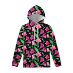 Purple Alstroemeria Pattern Print Pullover Hoodie