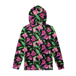 Purple Alstroemeria Pattern Print Pullover Hoodie