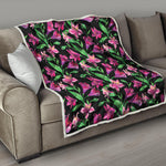 Purple Alstroemeria Pattern Print Quilt