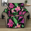 Purple Alstroemeria Pattern Print Recliner Protector