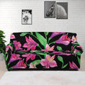 Purple Alstroemeria Pattern Print Sofa Cover