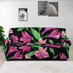 Purple Alstroemeria Pattern Print Sofa Cover