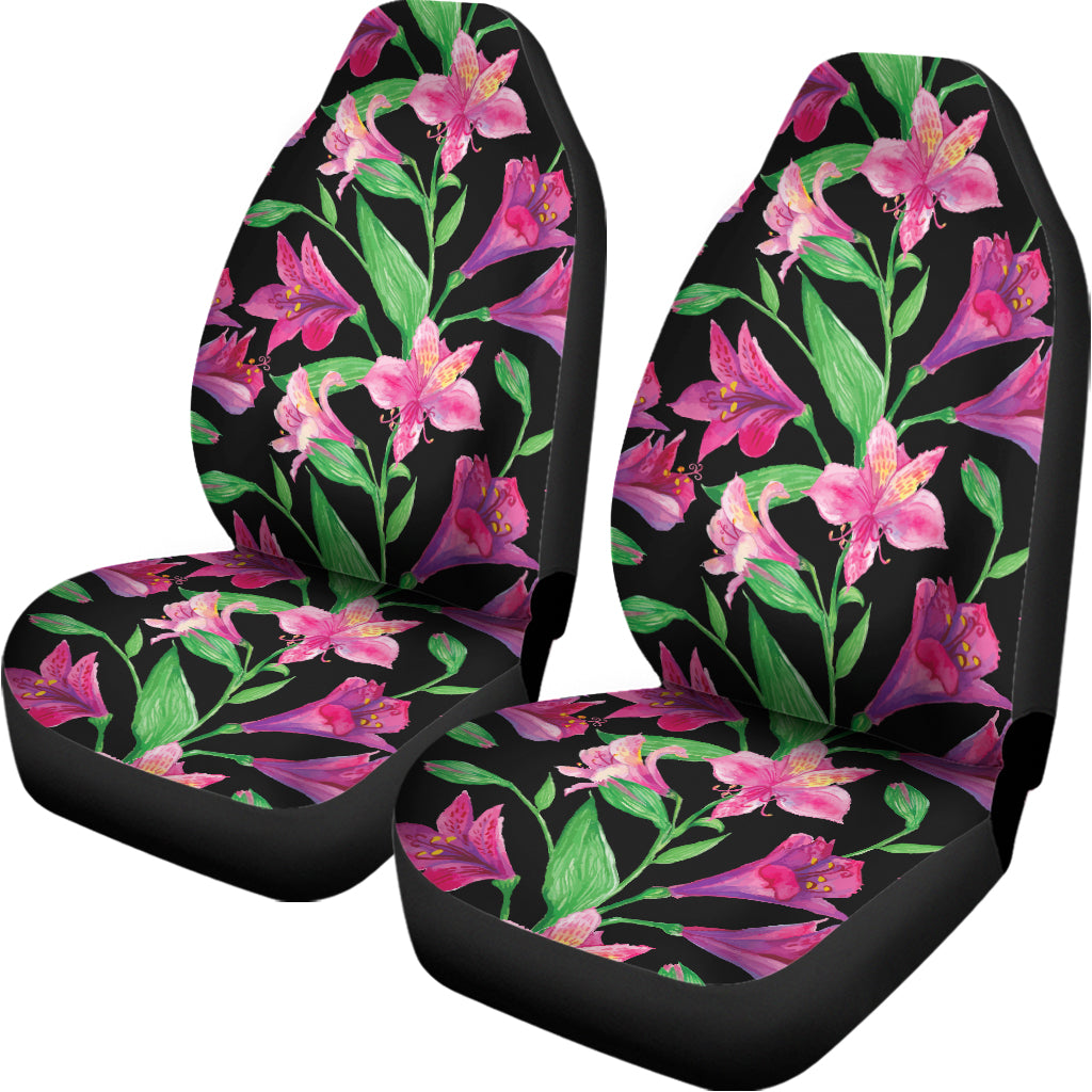 Purple Alstroemeria Pattern Print Universal Fit Car Seat Covers