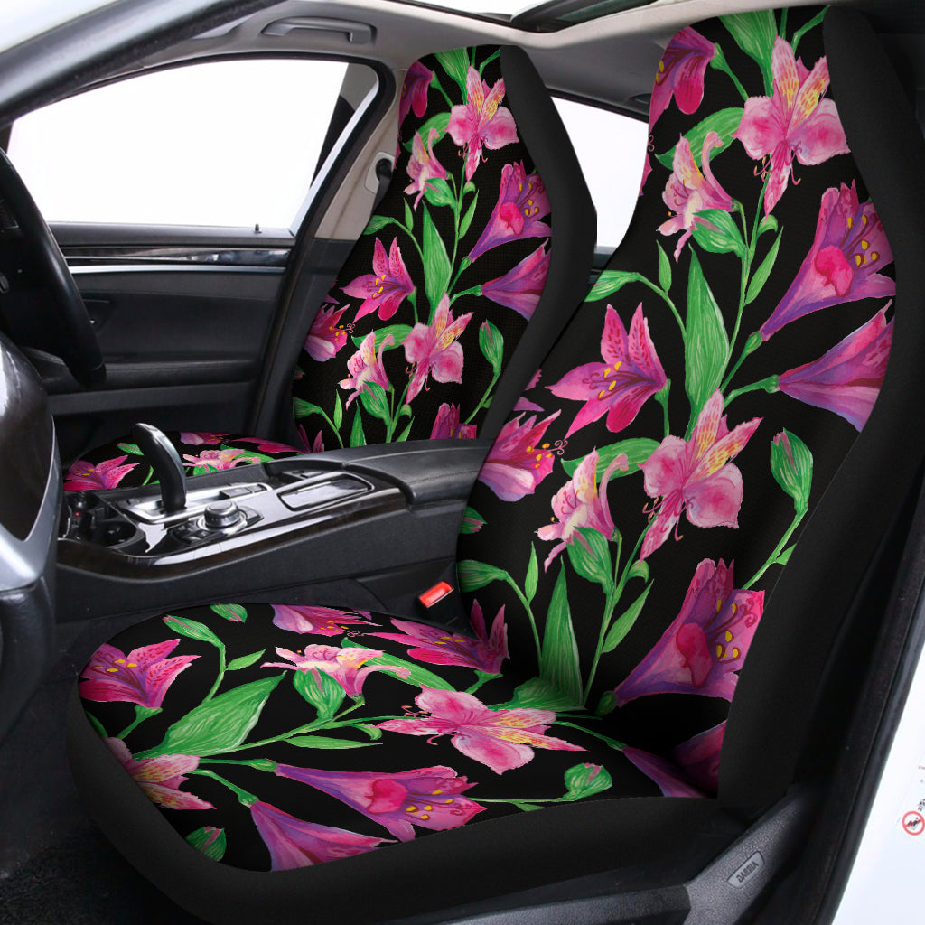 Purple Alstroemeria Pattern Print Universal Fit Car Seat Covers