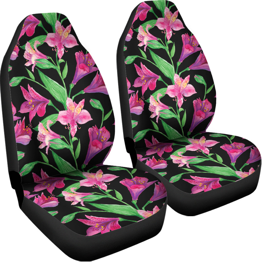 Purple Alstroemeria Pattern Print Universal Fit Car Seat Covers