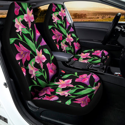Purple Alstroemeria Pattern Print Universal Fit Car Seat Covers