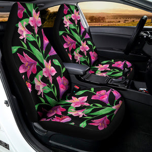 Purple Alstroemeria Pattern Print Universal Fit Car Seat Covers