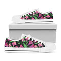 Purple Alstroemeria Pattern Print White Low Top Sneakers